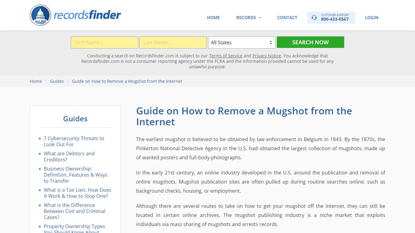 How to Get Your Mugshot Off The Internet - RecordsFinder